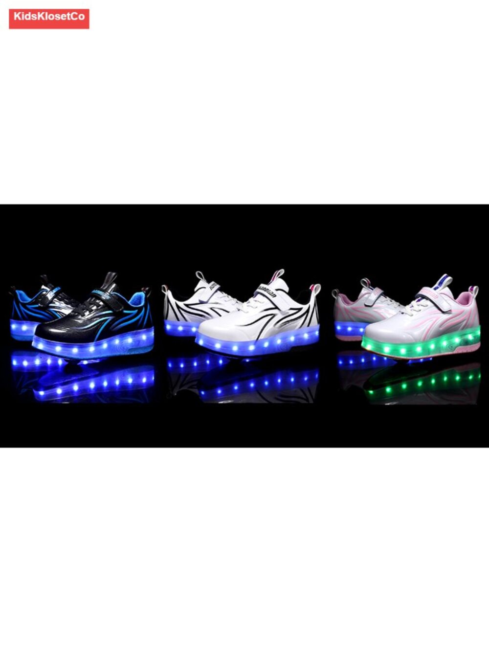 Kids Light Up LED Roller Skates USB Rechargeable Wheel Sneakers - Picture 5 of 5